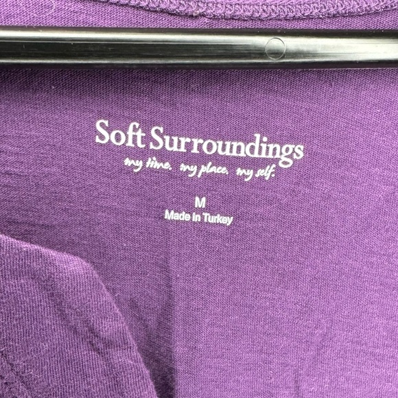 Soft Surroundings Purple Wrap Blouse with Long Sleeves - Picture 4 of 6